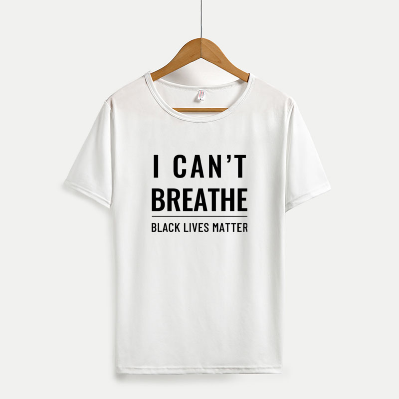 

I Cant Breathe Womens New T Shirt 2020 Summer Streetwear Casual New Girls Black Lives Matter Clothes 3 Colors New, White