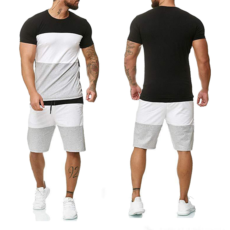 

Mens Short sleeve Summer Three fights Mens T-Shirt Casual fashion Short sleeve quality Cotton Men's T-shirt+pants 2pcs suit, 815
