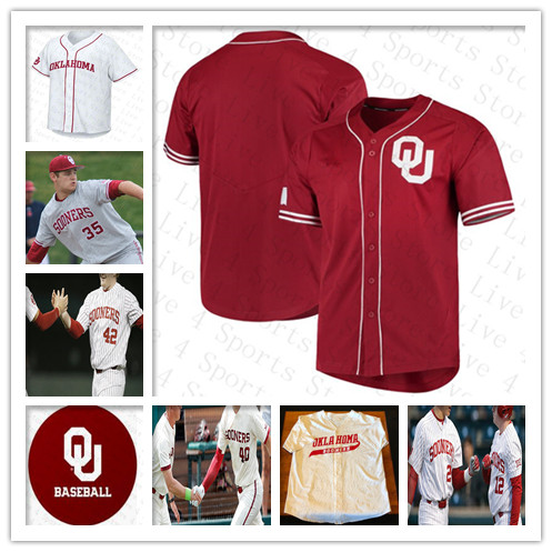 

Custom Oklahoma Sooners OU Coolege Baseball Jersey 2 TRENT BROWN 5 Conor McKenna 7 KENDALL PETTIS 14 JUSTIN MITCHELL 21 BRADY HARLAN CAVALLI, Cream
