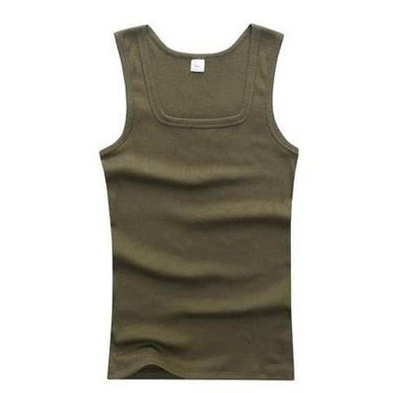 

Men's Sports Vest Fashion Solid Color Large Size Square Collar Sleeveless Sportswear Fitness Summer Thin Fitness Clothes, Brown