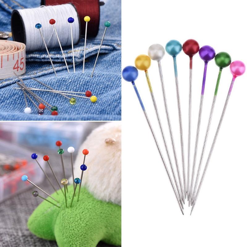 

100/200PCS Round Head Clothing Pin Mix Color Dressmaking Wedding Corsage Florists Sewing Pins DIY Decoration Crafts