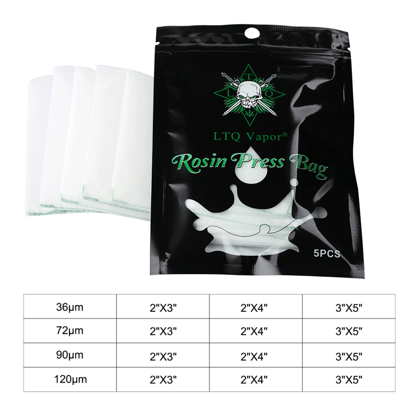 

5pcs/bag Rosin Press Bag 36/72/90/120um Micron Thickness Nylon Press Filter Bags paper for Vape Concentrate Wax Oil Exracting Machine Kit
