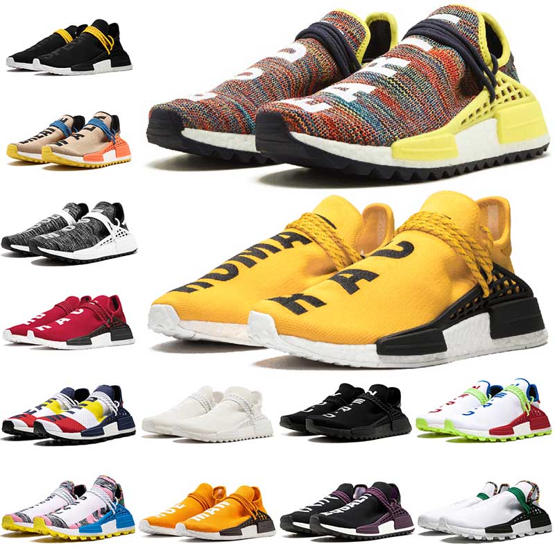 

Pharrell Williams x BBC PW Human Race Trail Hu Womens Tennis Shoes Solar Pack Mens Trainers Boys Yellow Nobel ink Equality Sneakers 36-47