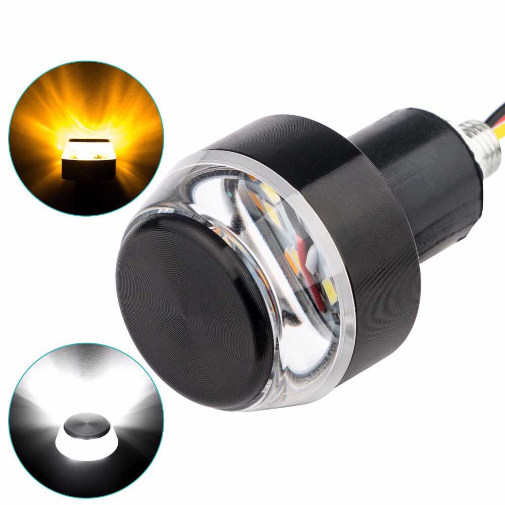 Indicatore di direzione per moto 7//8 Manubrio Fine barra 6 LED Indicatori di direzione Lampadina Indicatore Lampeggiante