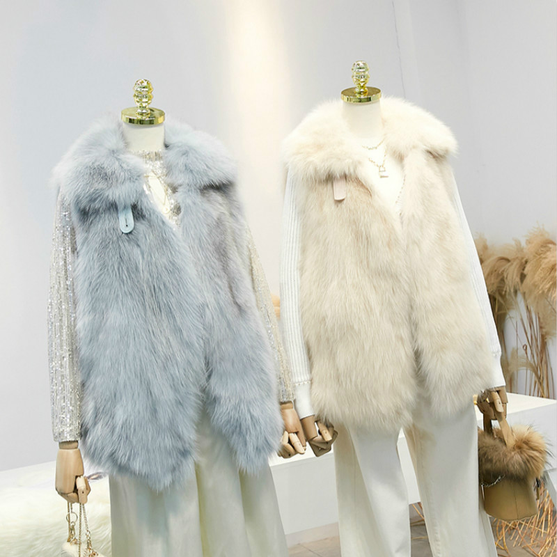 

Real Fur Coat Women Clothes 2019 Autumn Winter Warm Slim Vest Jacket Fashion Sleeveless Waistcoat Manteau Femme 9692 YY2242, Pink