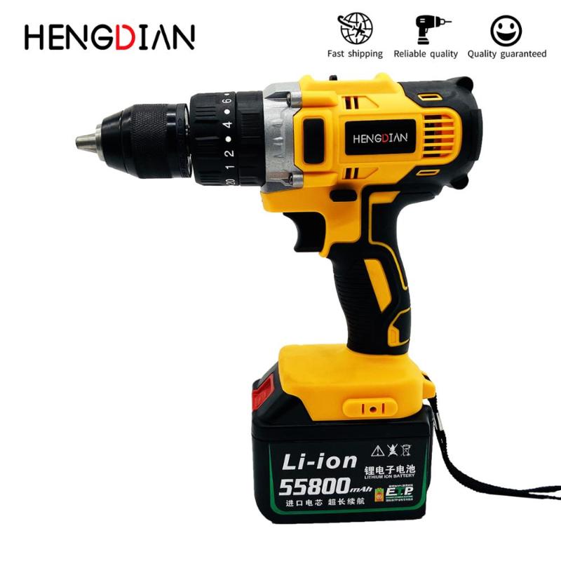 

Impact Drill Screwdriver Li-ion Battery 3 In 1 Cordless Electric drill 21v 2 Speed Rechargeable 30000mah power tools