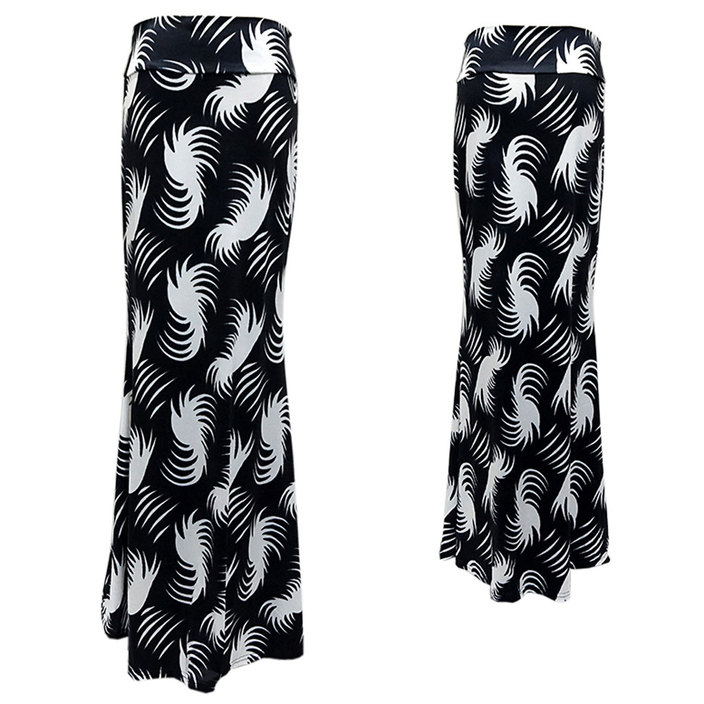 

2019 New Fashion High Waist Pleated Skirt Women Spring Summer Midi Skirts Womens Elastic Waist A Line Long Skirts For Women Rok, As pic