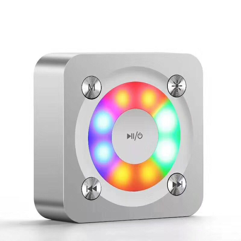 

2019 Colorful Portable Wireless Bluetooth Square Speaker Support FM LED Shinning TF Card Music Playing Volume Control