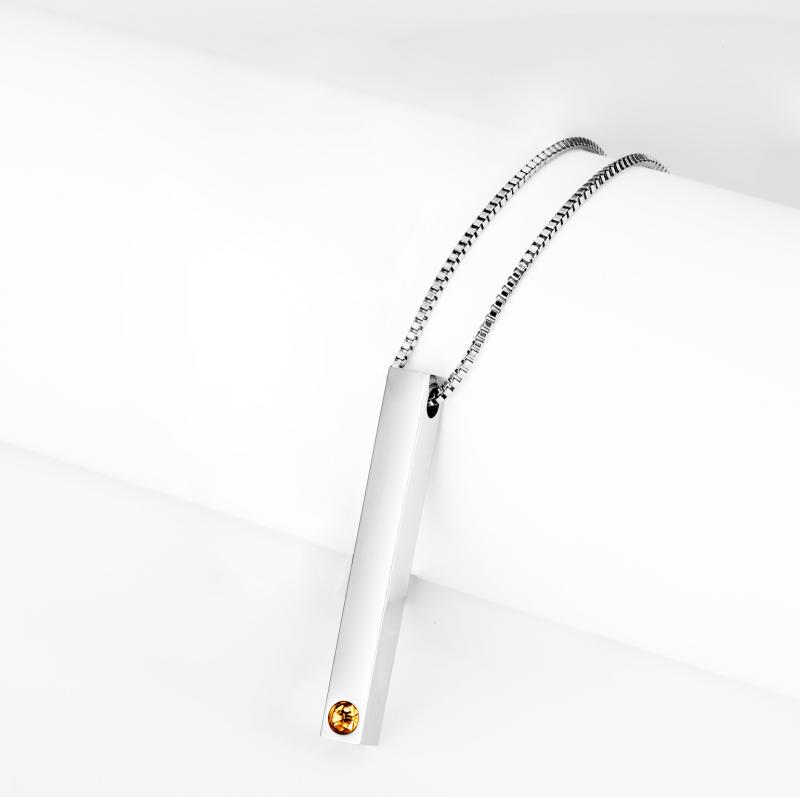 

The Same Letter Pendant, Stainless Steel Necklace, Stick, 12 Birthday Stone, Jewelry, Lettering