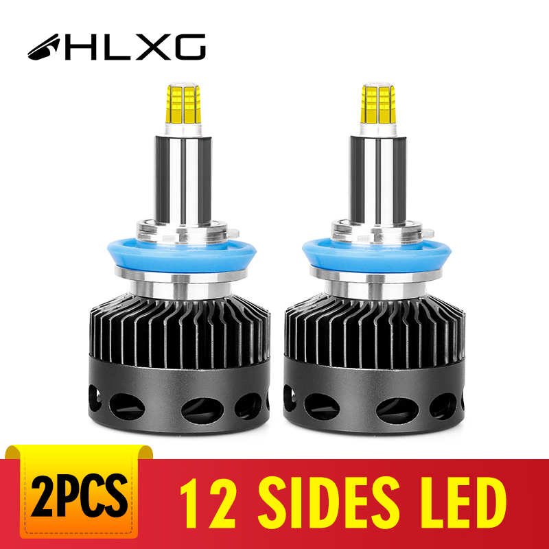 

hlxg 12 Sides D2S H7 LED 18000LM H11 LED H1 9005 9006 HB4 HB3 H8 H9 D3S D4S D1S Auto 12V 24V high low beam Super Bright CSP