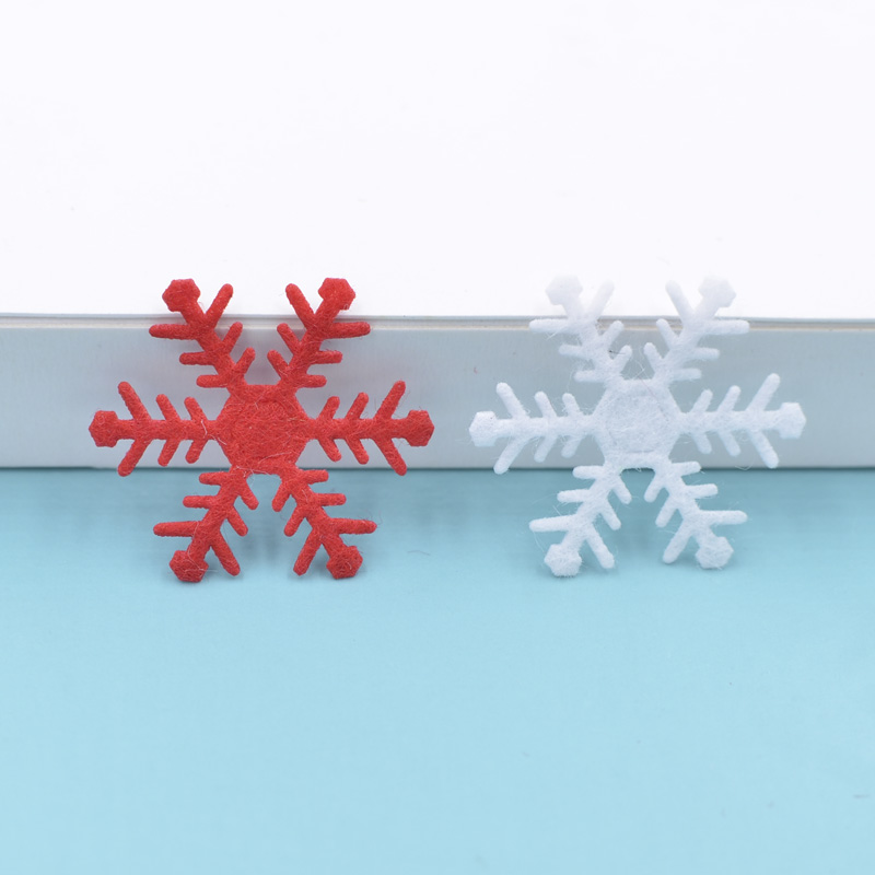 

100Pcs 25mm Nonwoven Felt Fabric Snowflake Appliques for Wedding/Party/Christmas Decor Tree Ornament Patches DIY Accessories S85