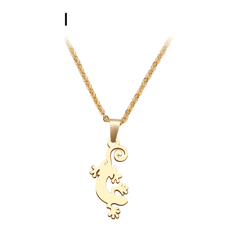 

Hot Sale Jewelry High-quality Stainless Steel Necklace For Women Man Lucky Gecko Pendant Choker Necklace Engagement Jewelry Female Gift