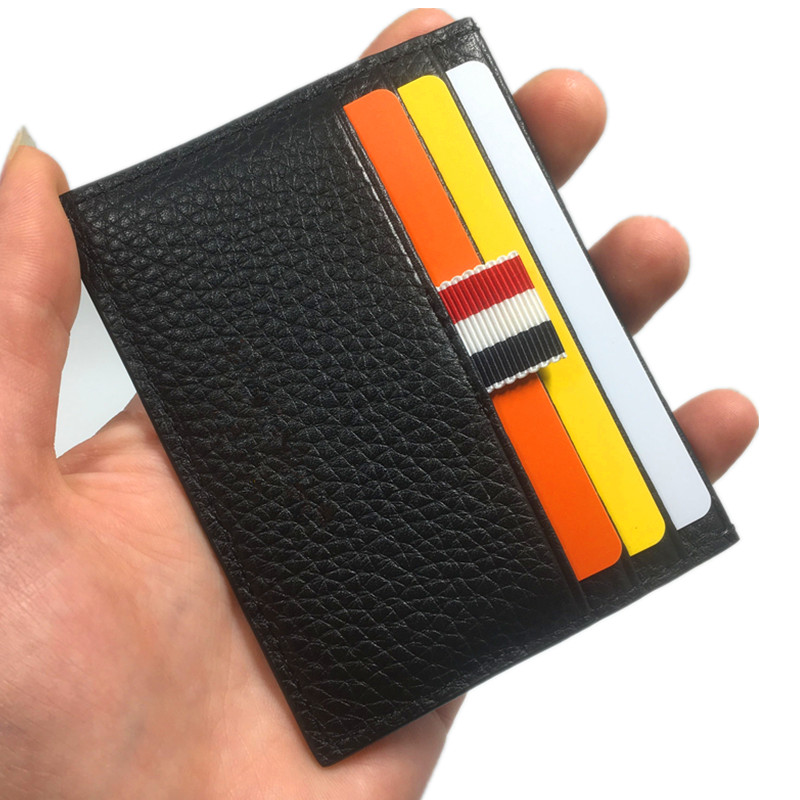 

2020 Fashion Credit Card Holder Wallet Ultra-thin Real Leather Card Holder Coin Purse Men Slim Bank ID Card Case Pocket Bag, Brown;gray