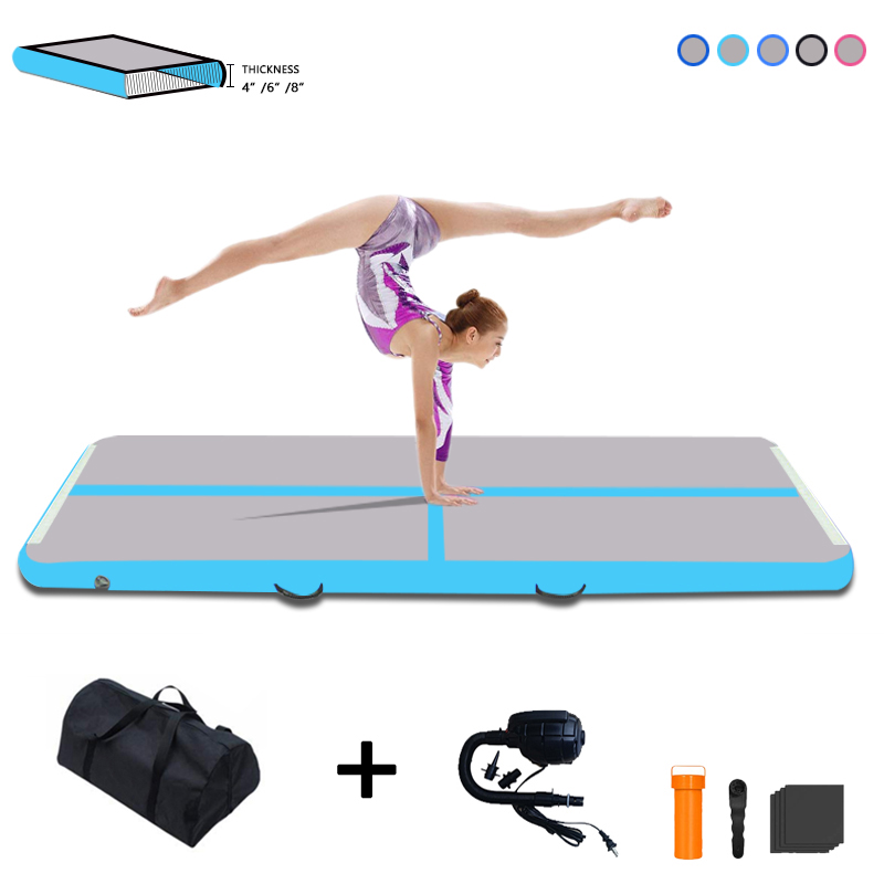

3M Inflatable Gymnastics Air Track Tumbling Mat 4inches Thickness Airtrack Mats for Home Use Electric Air Training Cheerleading