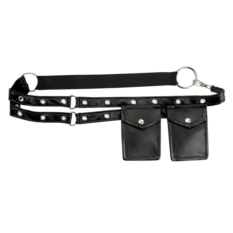 

Black Leather Men / Women Unisex Mini Pouch Waist Pocket Belt Bag Burlesque Outfits Gothic Steampunk Clothing Sexy Corset Accessories, Black s/m
