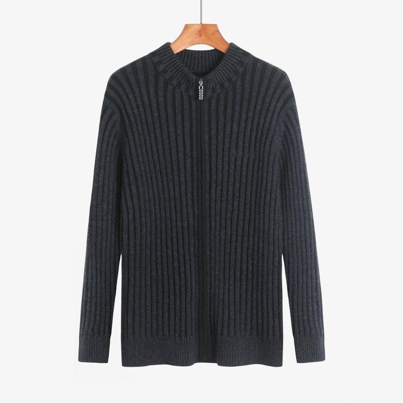 

naizaiga 100% cashmere Men's sweater round neck cardigan winter thick coat wholesale , QRYR17