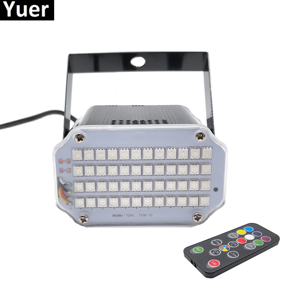 

Aluminium Shell 48 LED Brighter DJ Disco Sound Activated Laser Projector Strobe Flash RGB Stage Lighting Effect Lamp Music Light