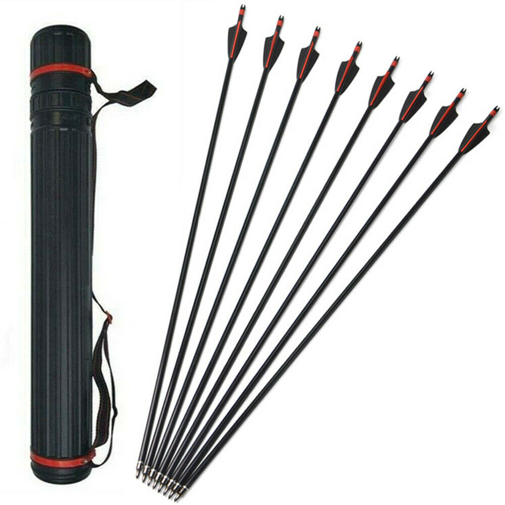Huntingdoor Back Quiver Archery Arrow Tube Carrier with EVA Foam Arrows Rack Separator Arrow Shoulder Hold 12pcs Arrows