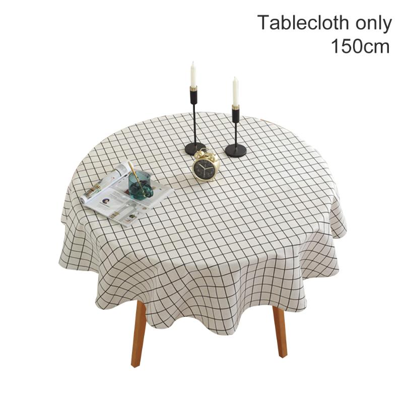 

Wedding Restaurant Oilproof Soft Cotton Linen Home Decoration Dustproof Round Tablecloth Hotel Birthday Party Dining Room