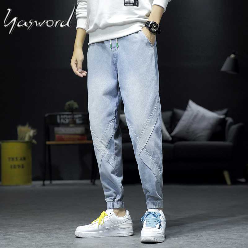

Yasword Men Jeans Denim Pants Loose Cotton Jeans Spring Autumn Trousers Casual Fashion WashedPants Hiphop Straight Pants, Black
