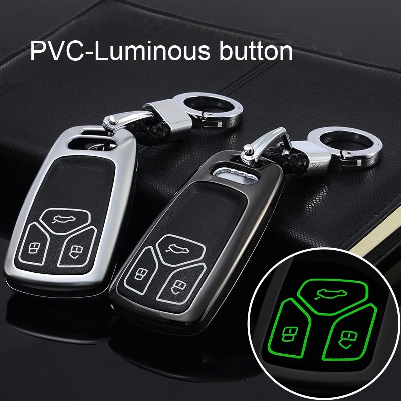 

car key cover for audi A4 A5 S4 S5 B9 8W Q7 4M Q5 TT TTS RS Coupe Roadster 2018 Smart Remote Fob Key case holder Shell Leather alloy