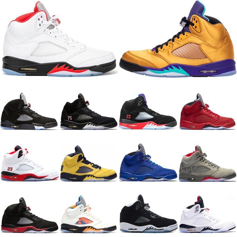 

Hot Sale 2020 Fire Red 5s Men Basketball Shoes 5 TOP 3 Camo OG Black Metallic Gold Grape Mens Trainers Sports Sneakers, Psg black