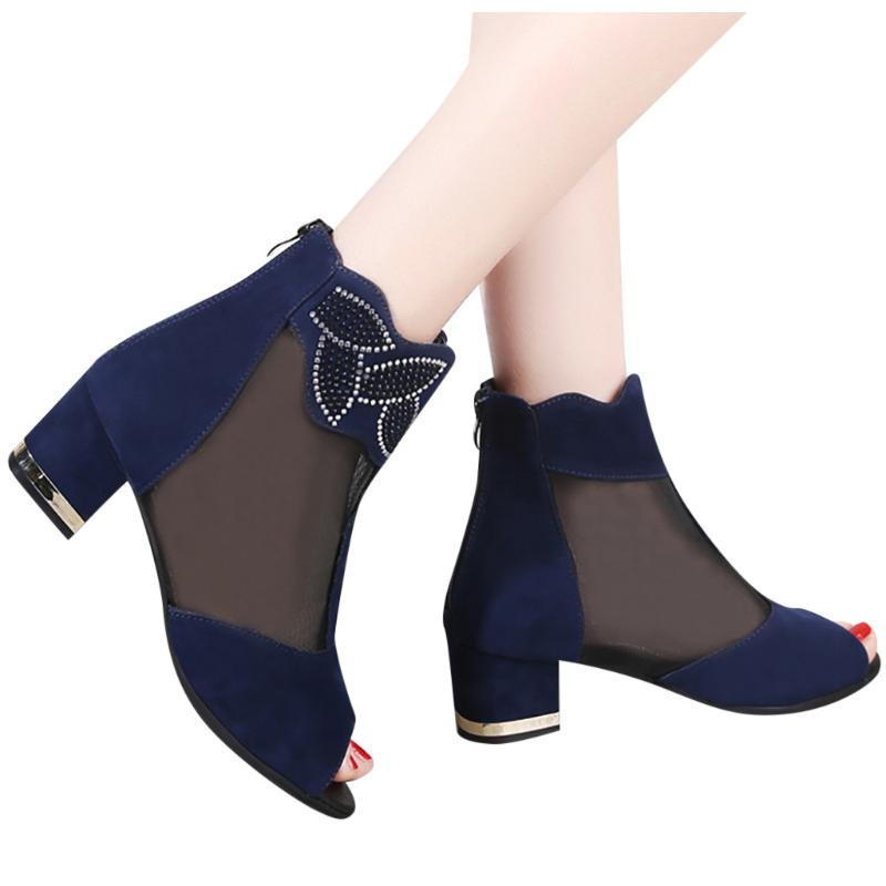 

Shoes Woman Pu High Heels Buckle Strap Solid Summer Sandals Plus Size Open Toe Women Shoes Zapatos De Mujer 2020, Black