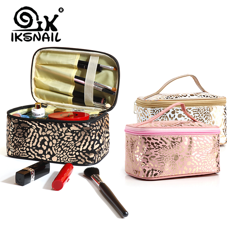 

UOSC Waterproof Leopard Cosmetic Bag For Women Make Up Case Travel Clear Makeup Beauty Wash Organizer Bath Toiletry Storage Kit, White