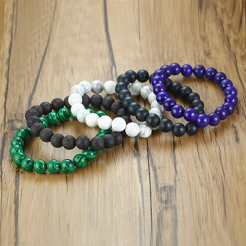 

Beaded, Strands Bead Bracelet Men Blue Stainless Steel Buddha Bracelets Jewelry Bulk For Accessories Punk