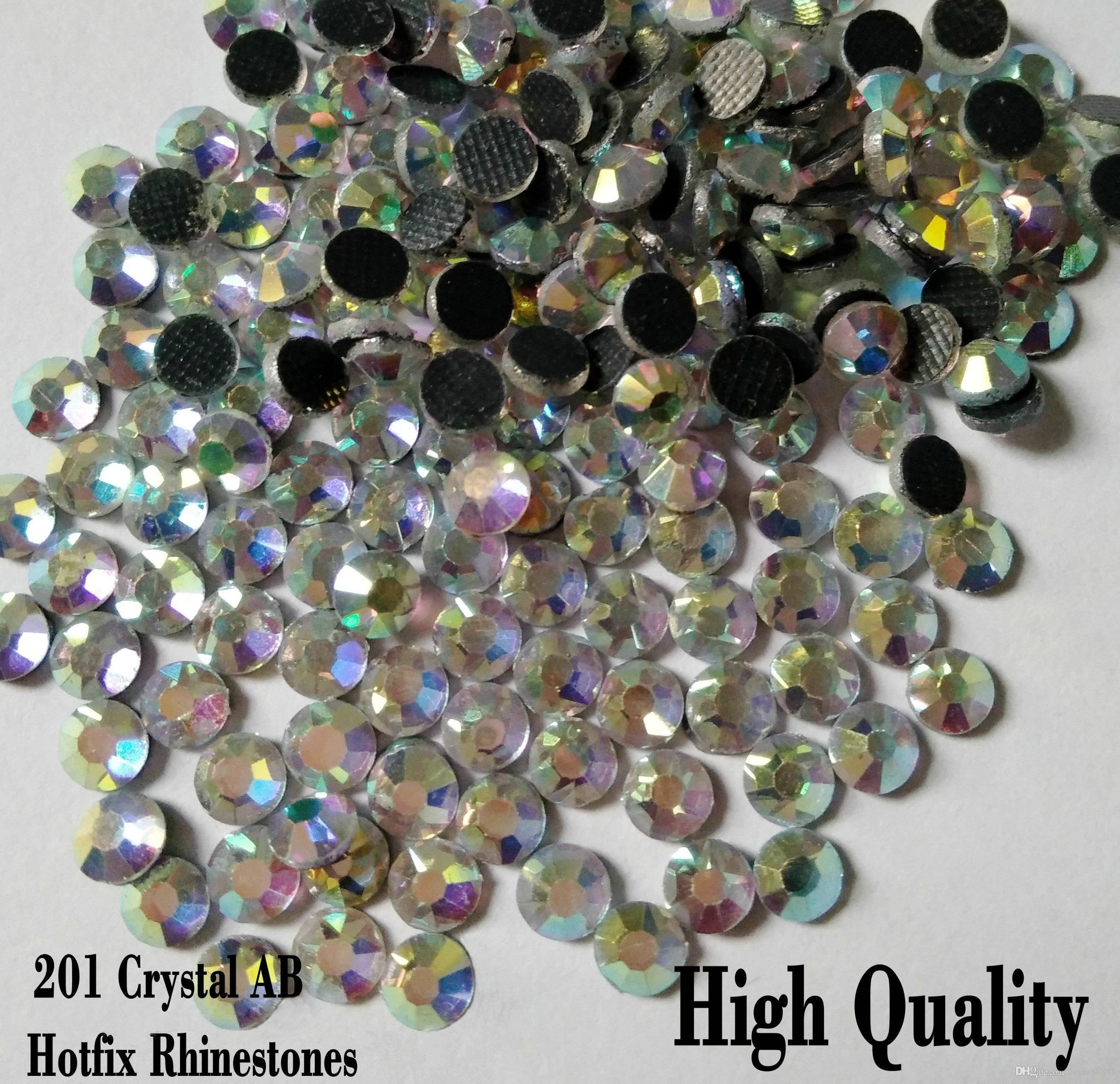 

Super Glitter Rhinestones Crystal AB Different Sizes Hot Fix Rhinestone Flat Back Strass Sewing Fabric Garment, Black