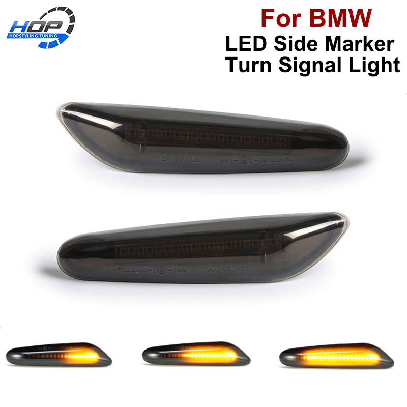 

2pc Led dynamic Turn signal light side Fender Marker Lamp Sequential indicator lights E90 E91 E92 E60 E87 E82 E46, As pic
