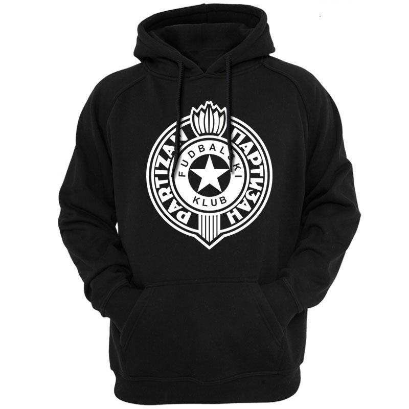 

FK Partizan Belgrade Serbia Hoodies Sweatshirts Hooded Hoody Casual Apparel Men Clothing Spring Autumn Season Lightweight 83, Black