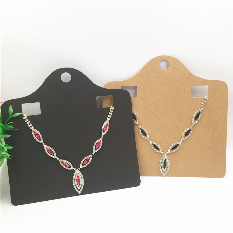 

Simple Style Large Size Necklace Earrings Card With Holes Hang Card Jewelry Display Blank Kraft Paper Material 24Pcs/Lot