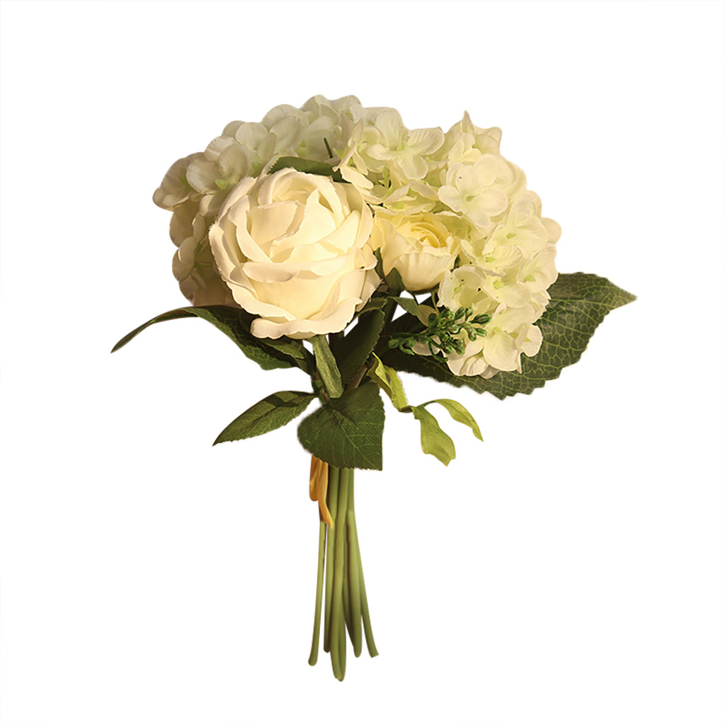 

#20 Artificial Silk Fake Flowers Peony Floral Wedding Bouquet Bridal Hydrangea Home Decoration Fake Peony Rose Flower, Rose gold