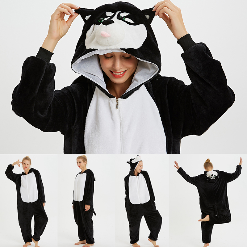 

Woman Stitch Pajamas Sets Men Wolf Animal Pajama Unisex One Piece Hooded Family Cosplay Costume Pijamas, L-shoes