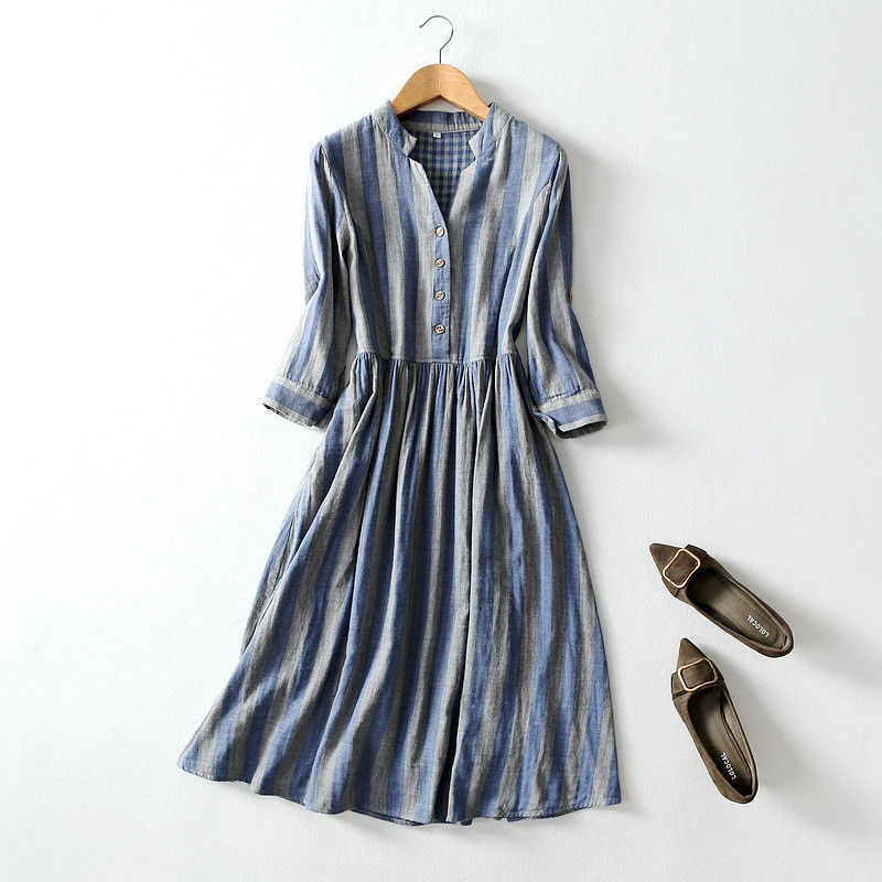 

2020 Hot Style Leisure Tall Waist Pure Cotton Women Dress Autumn And Summer Dress Boho women clothes