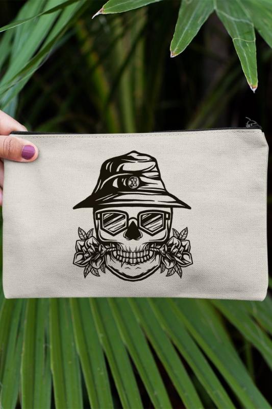 

Angemiel Clutches Romantic Skeleton Man Portfolio Hand Makeup Bag