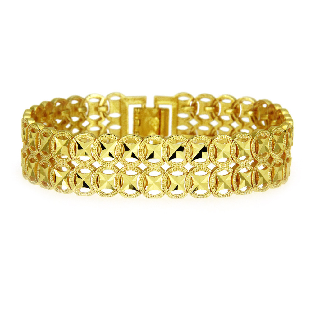 

Ornaments Man Arrogance Locomotive Golden Hollow Out Thick Section Bracelet Bracelet