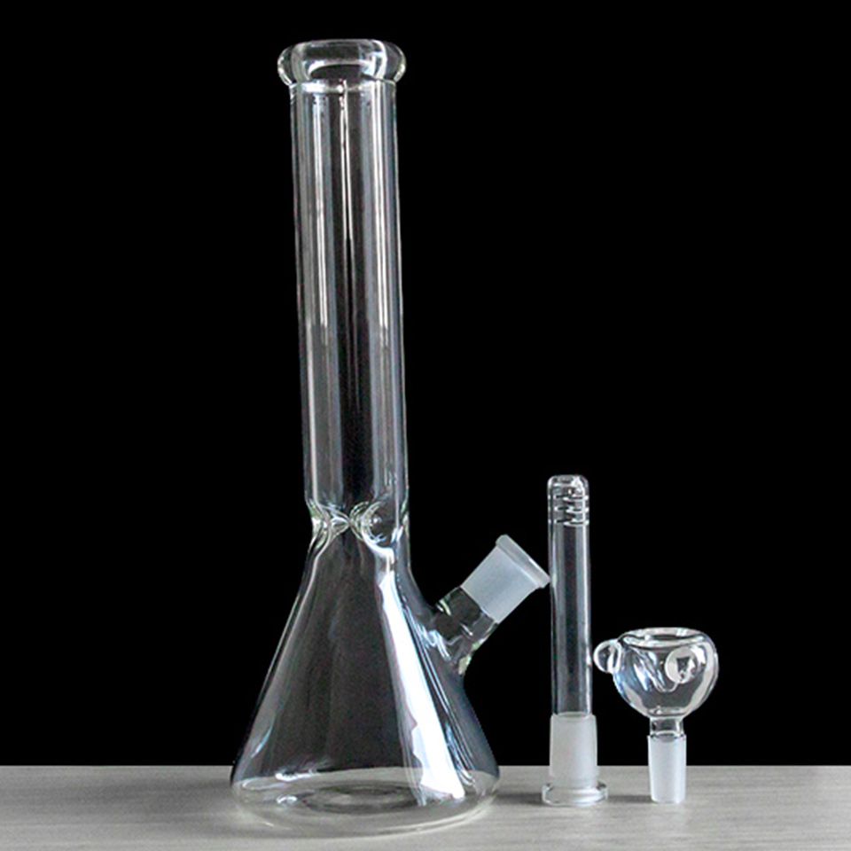 

11 Inch beaker base glass bong Pyrex oil rigs Clear Dab Rig Hookahs bubbler water pipe with 14mm Male bowl downstem