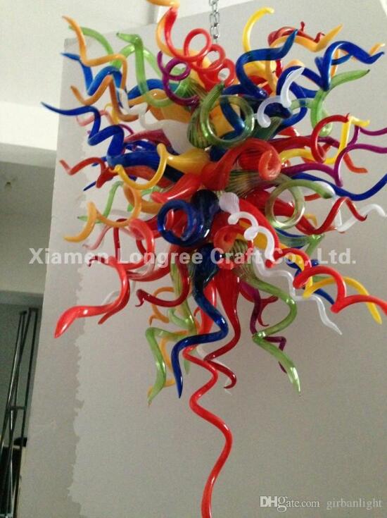 

Colorful Handmade Blown Lamp Chandelier Light Modern Art Glass DIY LED Chandeliers for Living Room Decor-W