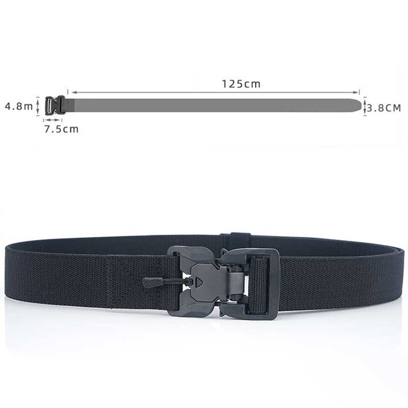 

Tactical Belt Army Quick Release Buckle Nylon Men's Belt Metal Training Hunting CS Combat Outdoor Sport Duty Molle, Black
