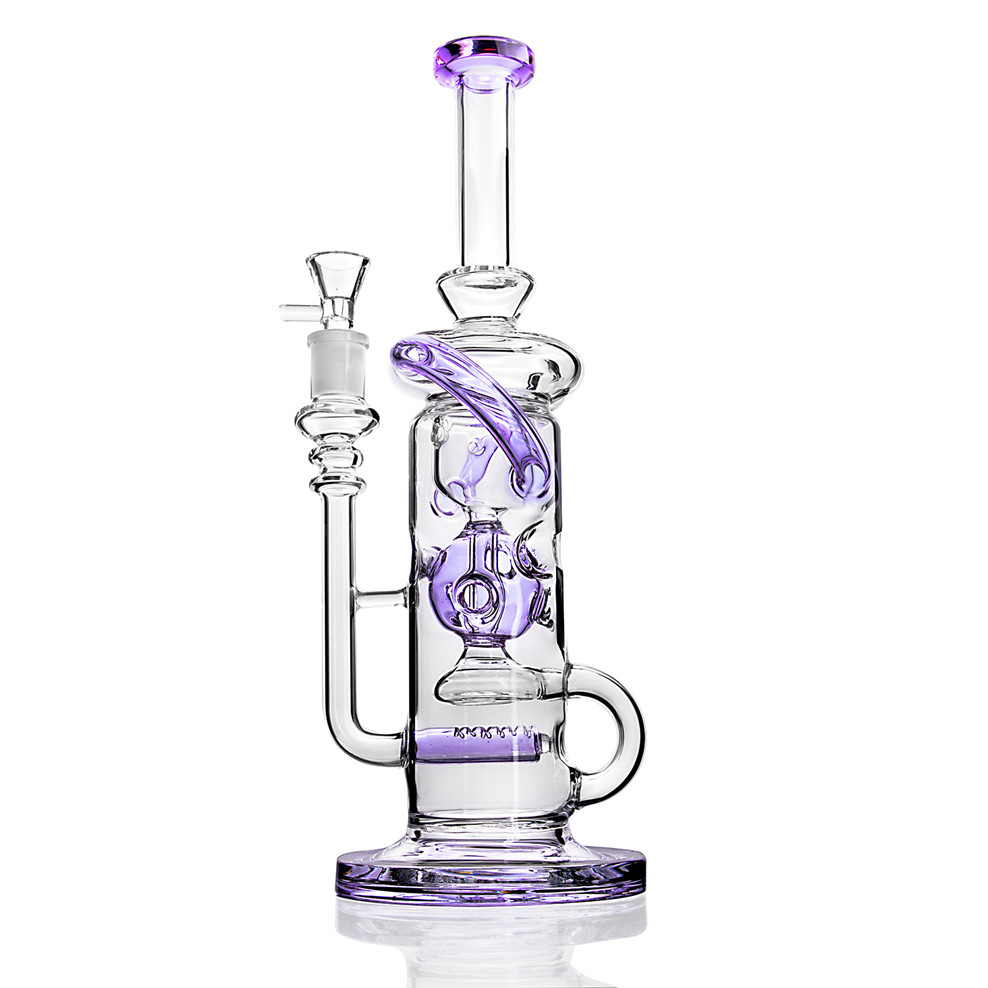 

Glass Water Bongs Hookah Big Bong Recycler Dab Oil Rig Bubbler Smoke Water Pipes WIth 14mm Banger 11.3 inchs