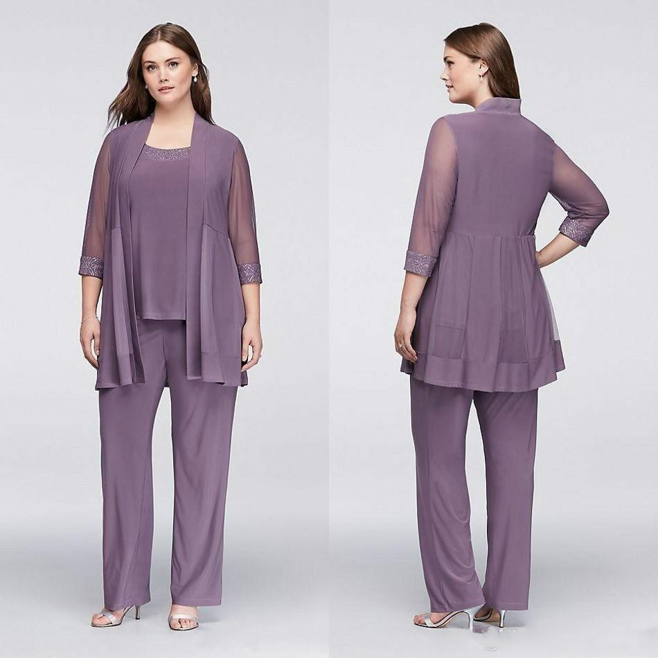 mother of groom pant suits plus size