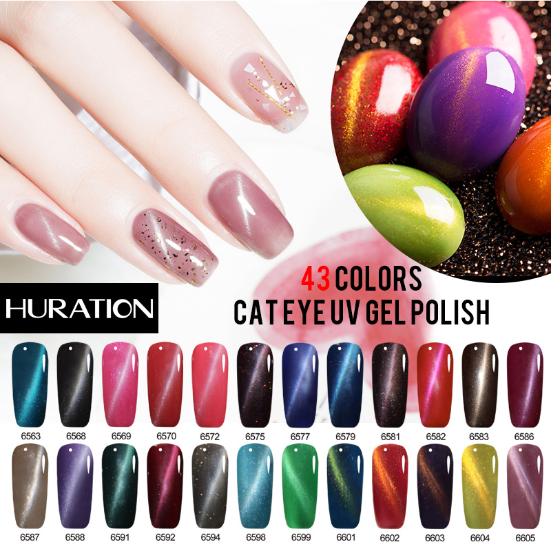 

Huration Gel Varnish Cat's Eye Chameleon Nail Polish UV Color Gel Polish Semi Permanent 9D Cat Eyes Galaxy Nail, Fs001