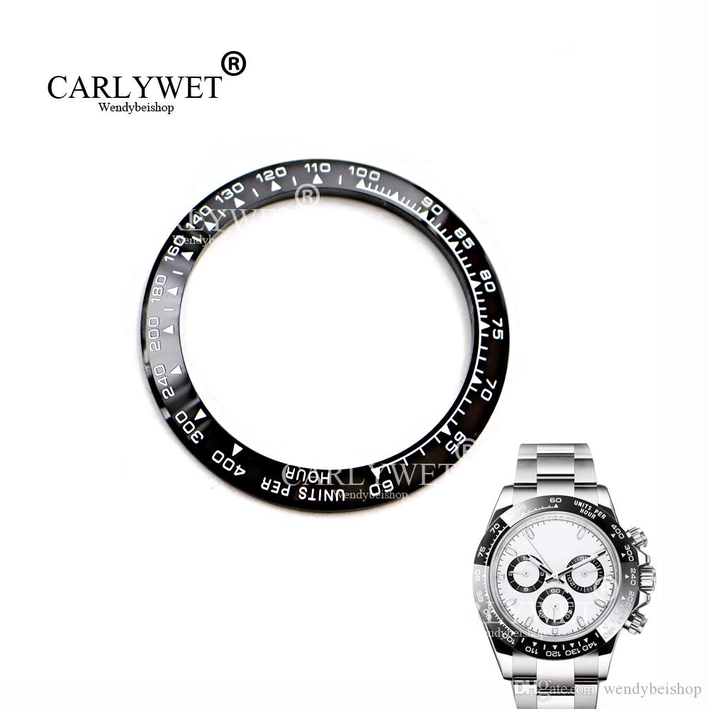 CARLYWET Wholesale High Quality Ceramic Black with White Writing Watch Bezel for 116500 - 116520-image-515773347