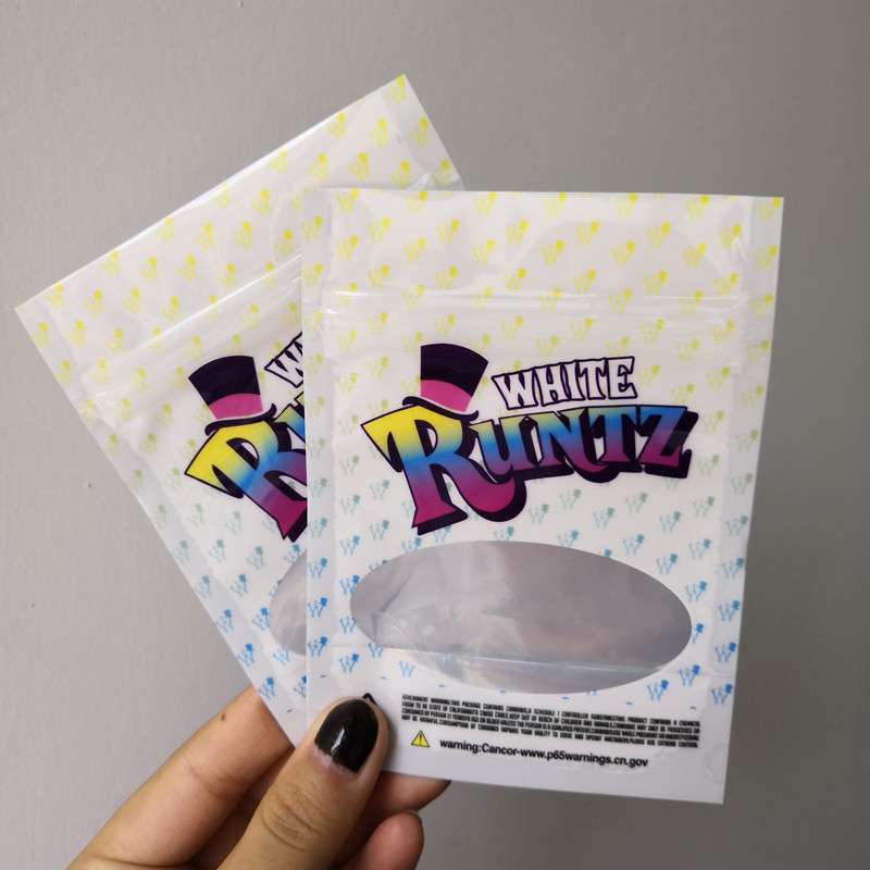 

White Runtz 3.5g bags Style Stand Up Pouch Smell Proof To Contain Dry Herb Flowers
