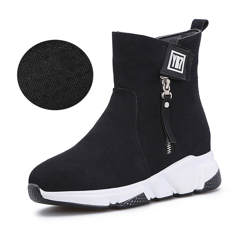 

Hot Sale-d fashion women boots Triple Black Red Beige Brown Suede winter snow ankle boots outdoor walking shoes 35-40 Style 14, 5-black without fur
