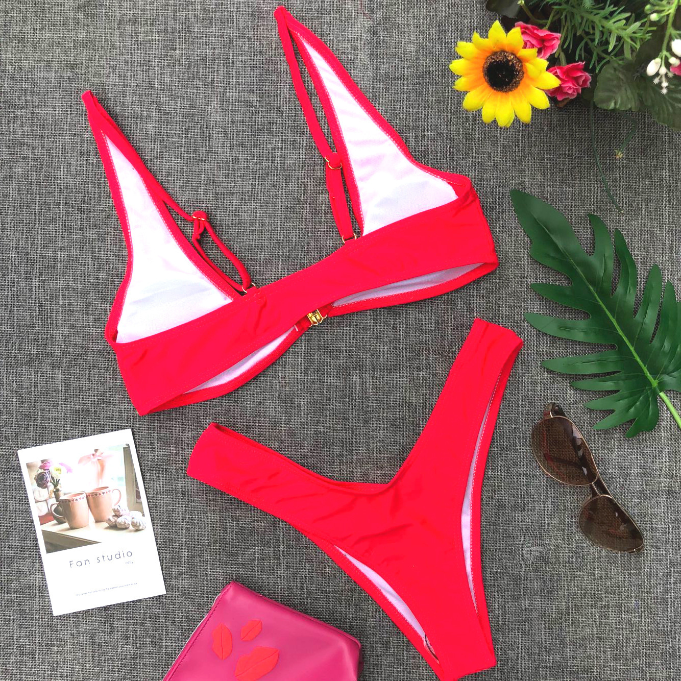 Wholesale Fashion Solid Color Women Bikini Set Summer Beach Sexy Girls