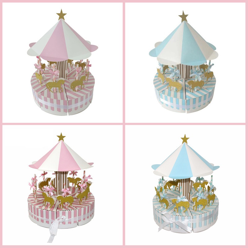 

Carousel Shape Candy Box Chocolate Boxes For Baby Shower Baptism Birthday Party
