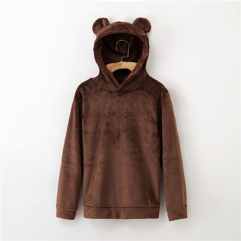 

Women' Flannel Hoodies Sweatshirts Lovely With Bears Ears Solid Warm Hoodie Autumn Winter Casual Campus Pullovers coat, Ca-01
